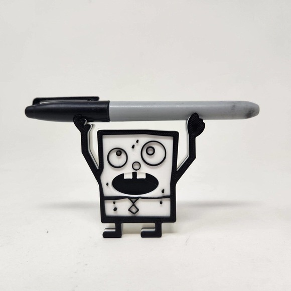 3D DoodleBob Pencil holder Fan Art Inspired SpongeBob printed pencil - Picture 5 of 6